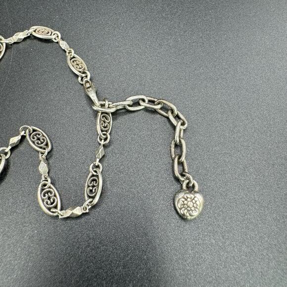 Brighton Vintage Women Metal Beads Sterling Silver Filigree Link Chain Necklace - Picture 8 of 10